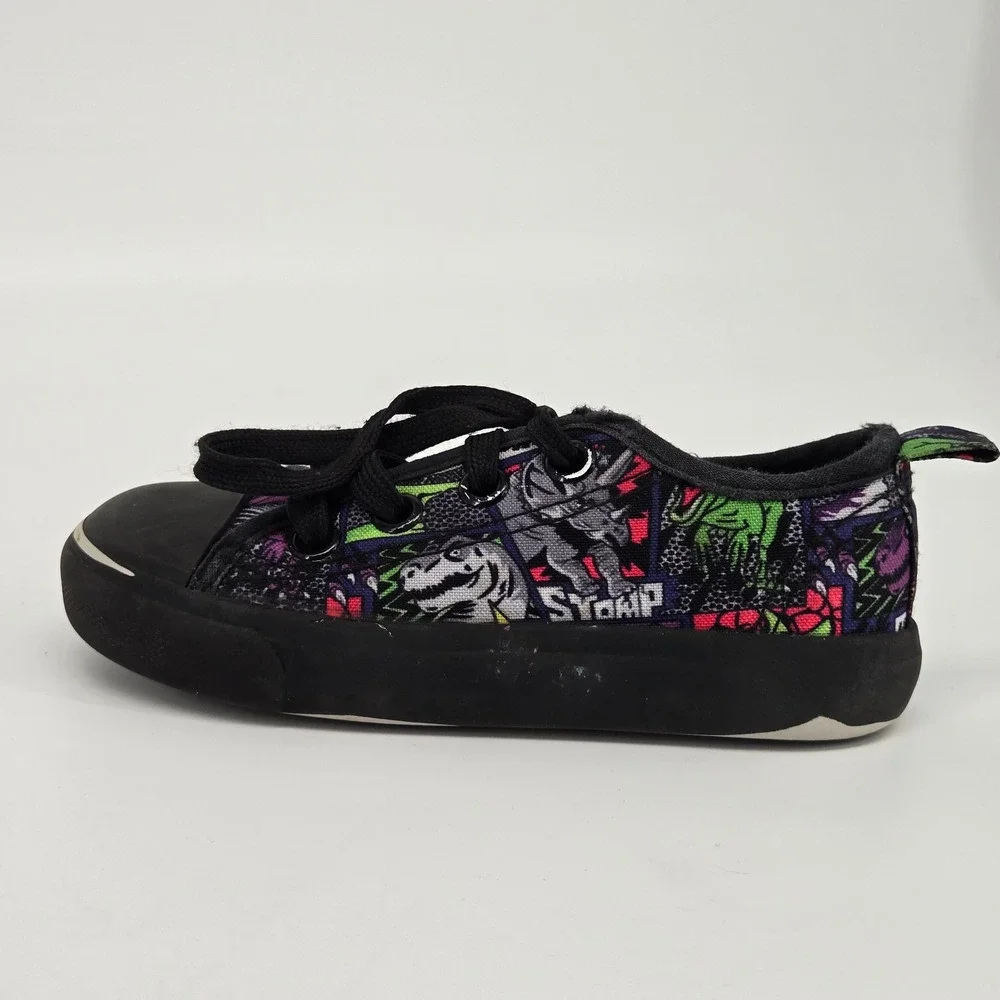 Natural Steps Trimfoot Co Comic Strip Dinosaur‎ Canvas Low Top Sneakers 8M